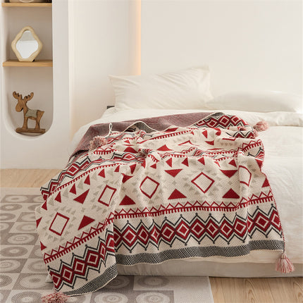 Boho Tassel Blanket | Tribal Shawl Throw