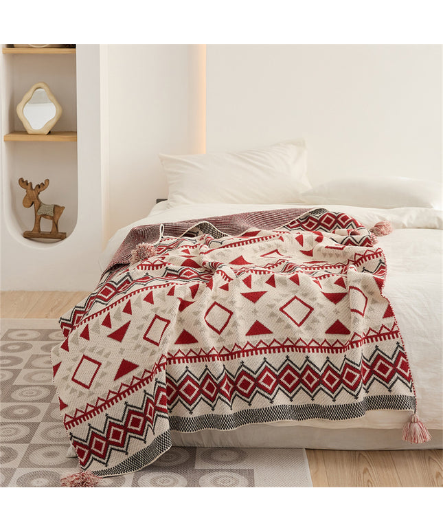 Boho Tassel Blanket | Tribal Shawl Throw