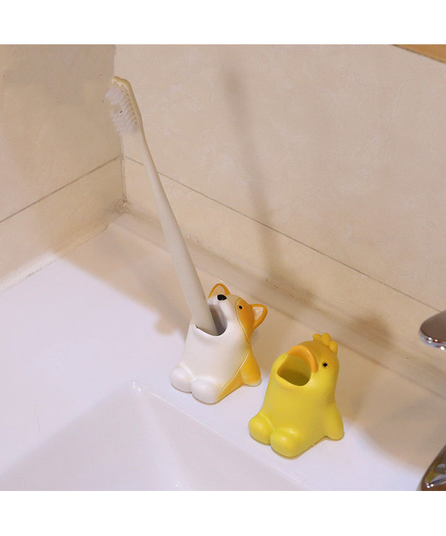 🐾 Small Animal Toothbrush Holder – Cartoon Resin Bathroom Organiser