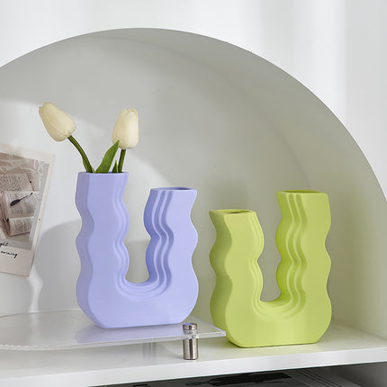 U-Shaped Ceramic Vase | Cream Style Minimalist Décor