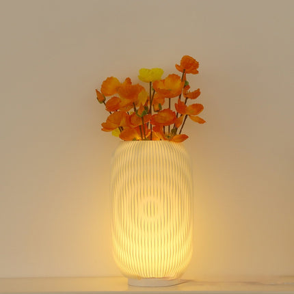 3D Printed Vase Decoration Lamp – Artistic Ambient Light (Rechargeable or Plug-in)
