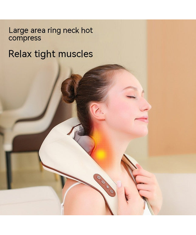 Rechargeable Shoulder & Neck Massager with Kneading & Hot Compress