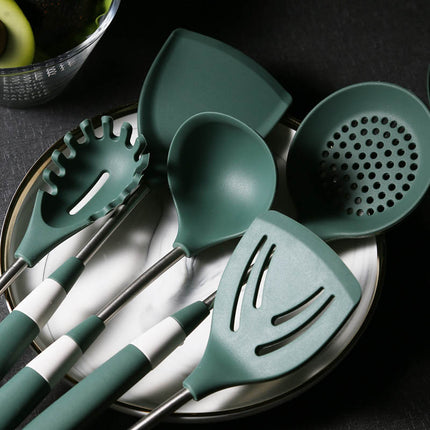 Silicone Spatula Set with Holder | Non Stick Cooking Tools