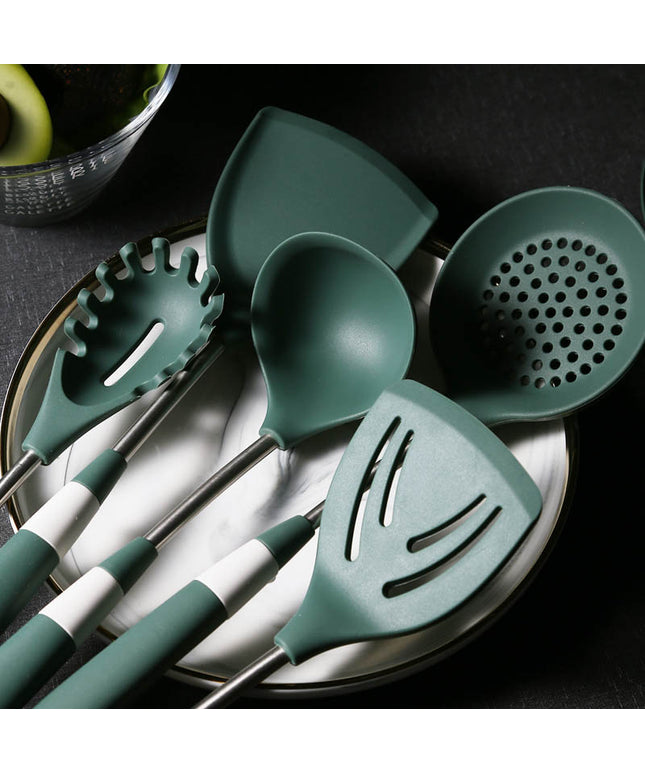 Silicone Spatula Set with Holder | Non Stick Cooking Tools
