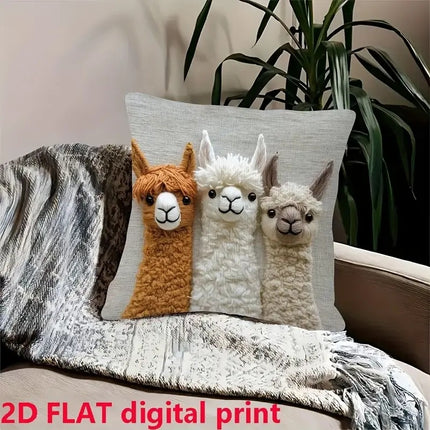 Llama Cushion Cover | Embroidered Throw Pillow