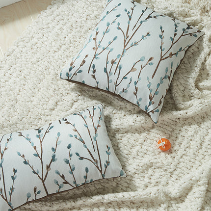 Embroidered Garden Leaves Cushion Covers