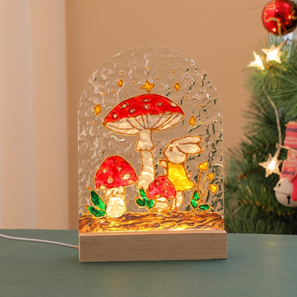 Tulip Handmade Diy Glass Painting Small Night Lamp Creative