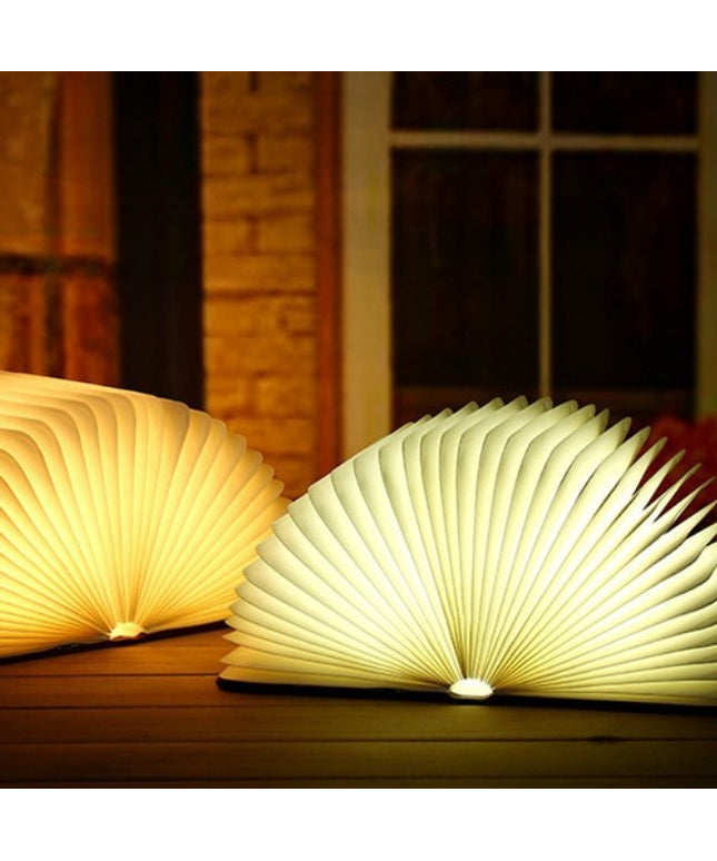Tricolour LED Open Book Lamp – Wooden Style Cover | 5 Sizes