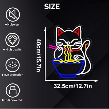 Noodle Cat LED Lamp – Rechargeable Cute Animal Light