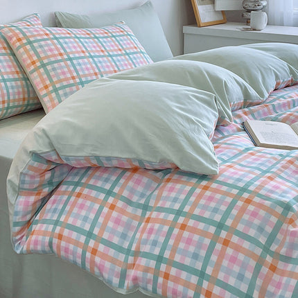 Cotton Bedding Set | Striped & Check Duvet Cover