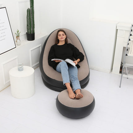 Inflatable Lounge Chair & Footstool | Cosy Foldable Chill Seat