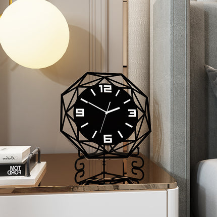 Modern Art Desk Clock 🕒 – Mercer Movement, Black