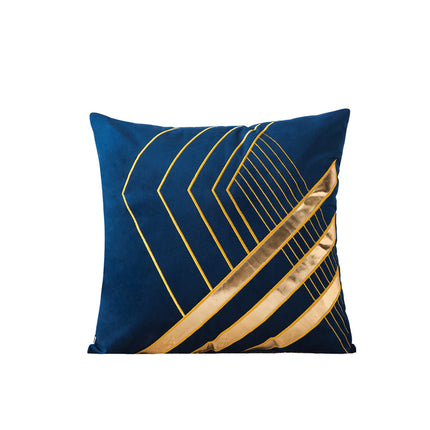 Velvet Cushion Cover with Metallic Gold Stripes – in 6 colours