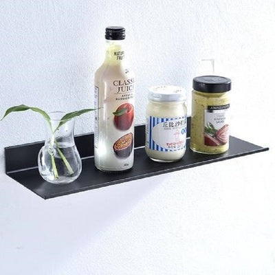Black Bathroom Shelf – Non-Perforated Wall-Mounted Storage | Ikeame