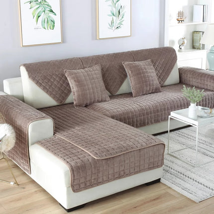 Anti-Slip Sofa Cover | Plush Fleece Couch Protector
