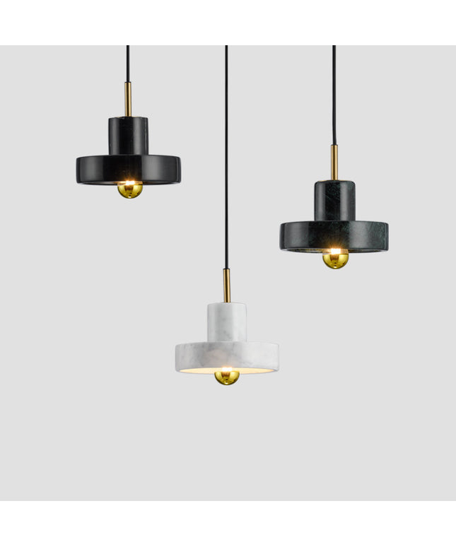 Luxury Marble Pendant Light – White Marble & Copper | Ikeame