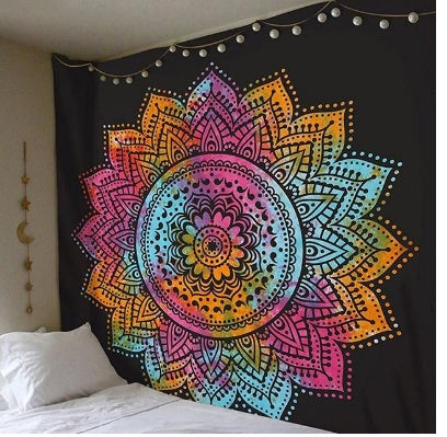 Boho Mandala Wall Tapestry | Colourful Wall Hanging Blanket