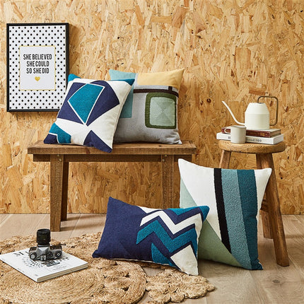 Geometric Embroidered Cushion Covers - 29 Designs | Modern Nordic Pillowcases