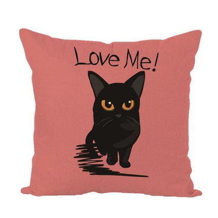 Cat Cushion Covers 45x45 | Cute Linen Cotton Pillowcases