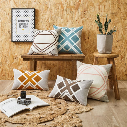 Geometric Embroidered Cushion Covers - 29 Designs | Modern Nordic Pillowcases