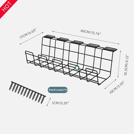 Under Desk Storage Rack Cable Organiser Table Insert Shelf