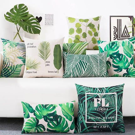 Nordic Botanical Cushion Cover | Rainforest Pillow 45x45