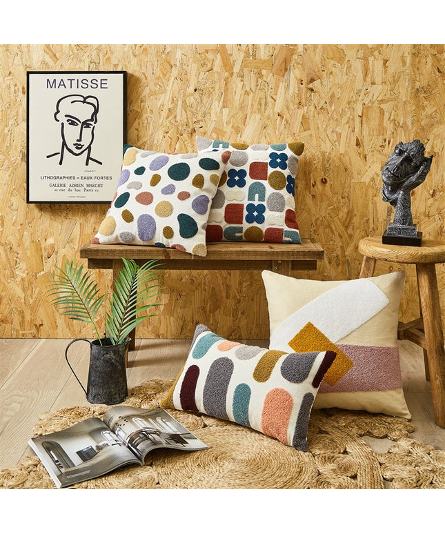 Geometric Embroidered Cushion Covers - 29 Designs | Modern Nordic Pillowcases