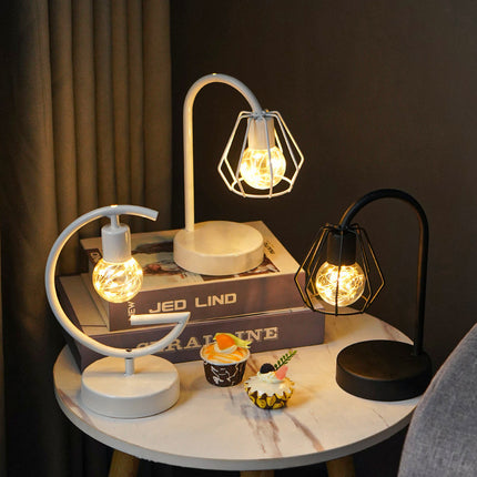LED Wrought Iron Decorative Lamp – Modern Accent Light (Black or White, 2 Designs)