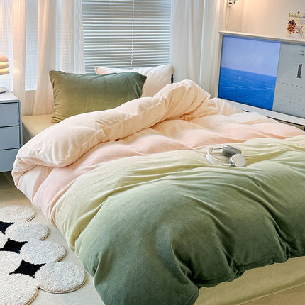 Cream girl gradient color milk fiber four-piece set – Trendy & Practical for Daily Living