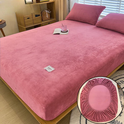 Milk Fiber Single-piece All-inclusive Non-slip Coral Flannel Sets Fitted Sheet