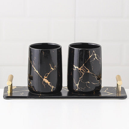 Five-piece Toilet Ceramic Bathroom Supplies Wash And Rinse Cup