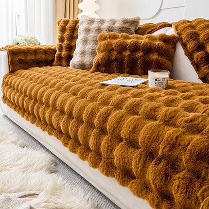 Rabbit Plush Sofa Cushion Winter Thickened Fleece Simple