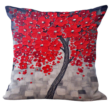 Oil Painting Cushion Cover | Artistic Cotton Linen Pillow 45x45