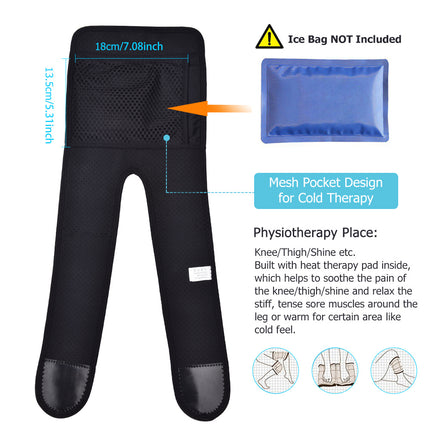 Electric Heated Knee Pad – Pain Relief Wrap with Hot/Cold Therapy (USB or Adapter Powered)