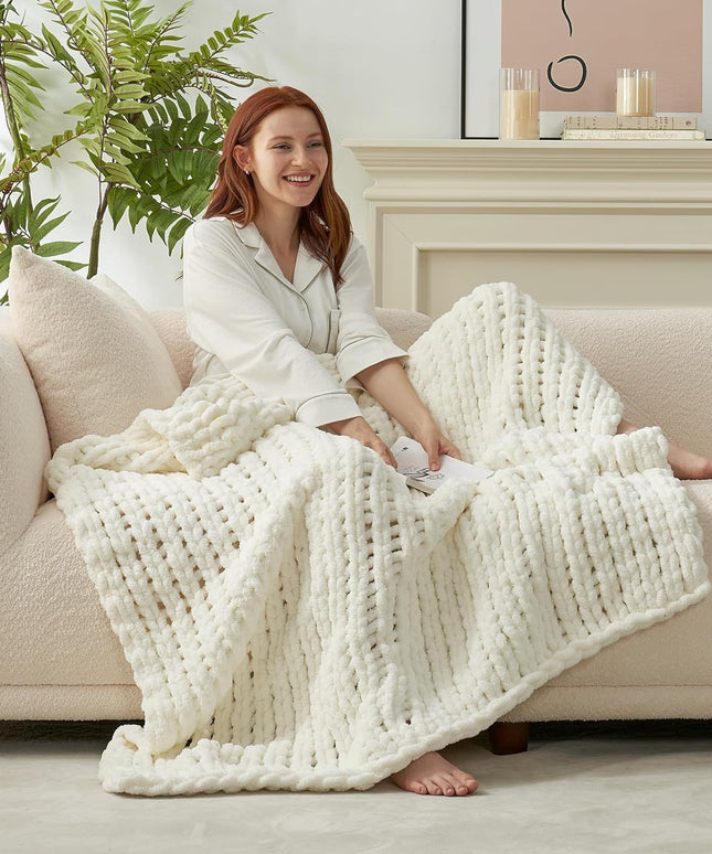 Chunky Knit Blanket | Chenille Luxury Throw