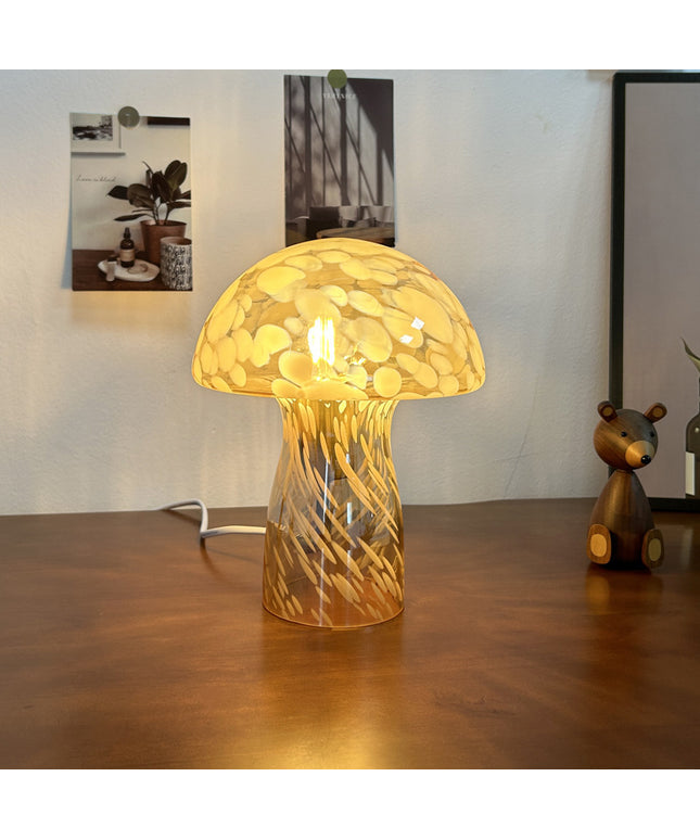 Mushroom Glass Retro Table Lamp – Decorative European Style Lighting | Ikeame