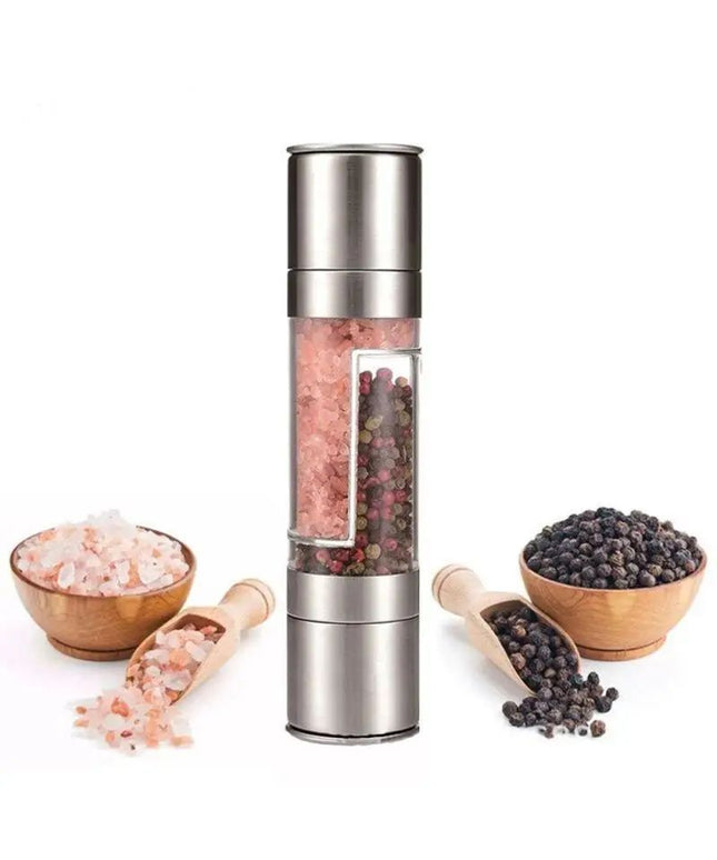 2-in-1 Salt and Pepper Grinder – Manual Stainless Steel Adjustable Mill