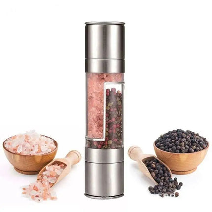 2-in-1 Salt and Pepper Grinder – Manual Stainless Steel Adjustable Mill
