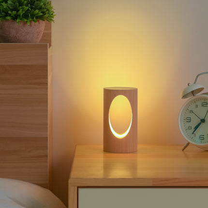 Solid Wood LED Reading Lamp – Sculptural Artistic Lighting