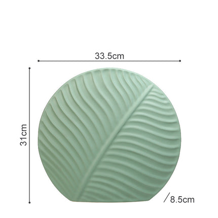 Embossed Leaf Ceramic Vase – Sculptural Botanical Wall Décor