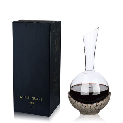 Crystal Glass Wine Decanter 🍷 – 900ml with Stone Stand