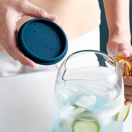 Blue Ombre Glass Pitcher / Jug 💙 – Gold Handle & Navy Lid