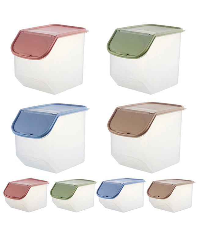 Food Storage Containers 🥣 – Lift-Up Lid, Measuring Cup, 2 Sizes, 4 Colours