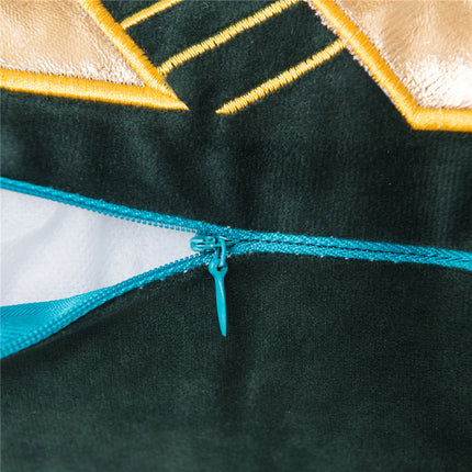 Velvet Cushion Cover with Metallic Gold Stripes – in 6 colours