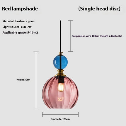 Danish Designer Glass Sphere Droplight – Luxury Pendant Light (Single or 3-Head, 4 Colours)