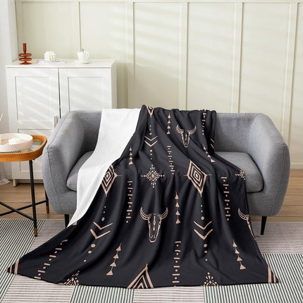 Bohemian Flannel Blanket | Tribal Pattern Cosy Throw