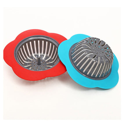 Flower Drain Cover 🌸 – Blue or Red, Decorative & Functional