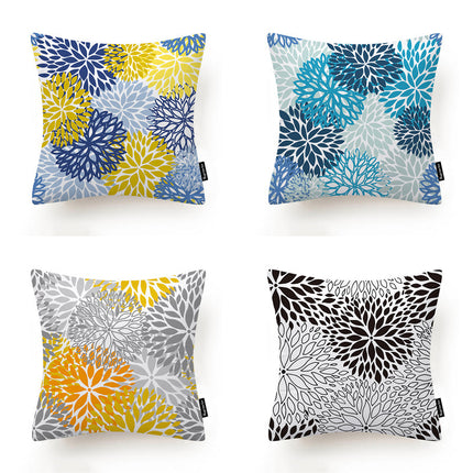 Outdoor/Indoor Printed Cushion Cover – Starburst Flower Design 🌸🌟