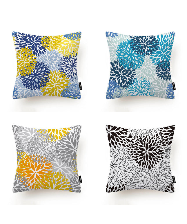 Outdoor/Indoor Printed Cushion Cover – Starburst Flower Design 🌸🌟