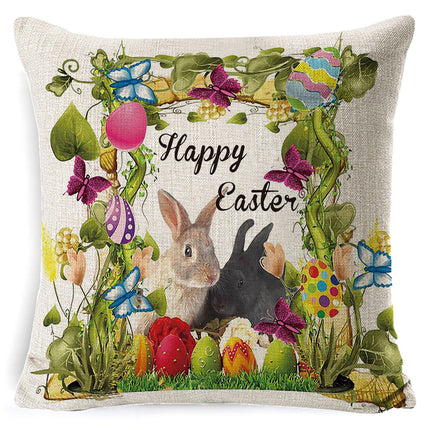 Easter Cushion Covers 45x45 | Bunny & Egg Spring Pillows